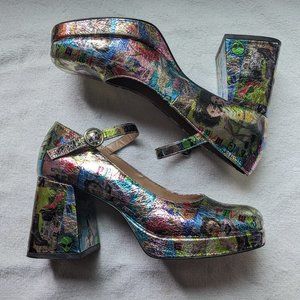 Steve Madden Minglee Comic Bright Multi Size 9 Shoes